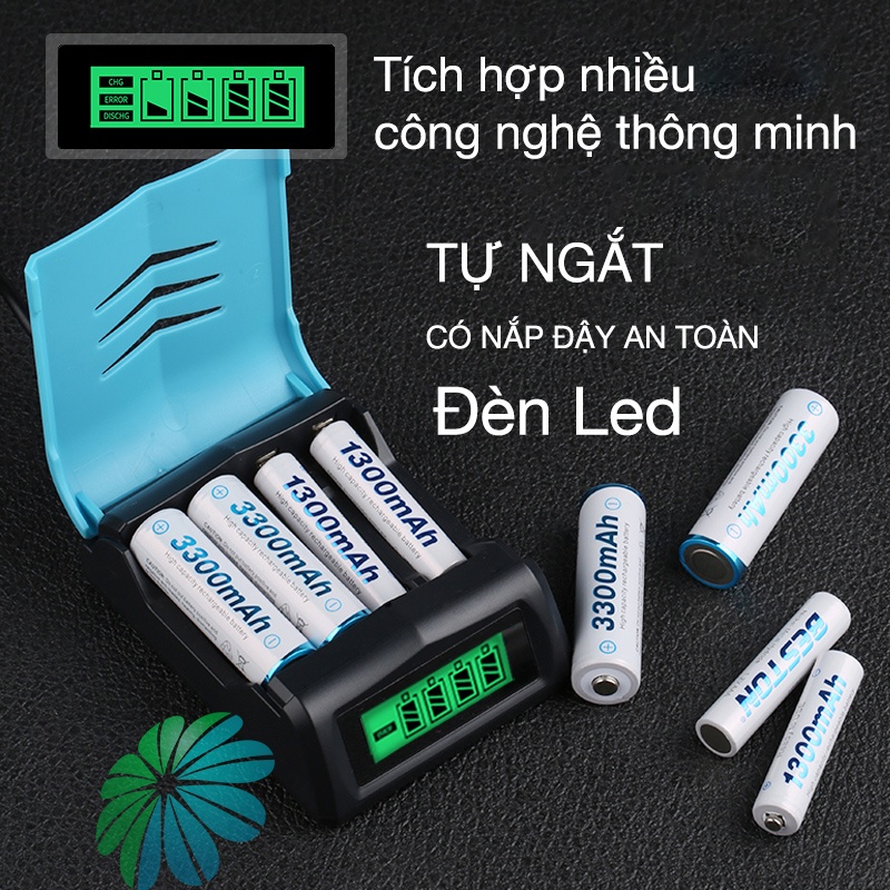 [Top Sale] Bộ Pin Sạc AA/AAA C9001 Cao Cấp - Bộ Pin Sạc AA 3300mAh - Bộ Sạc Pin Tiểu - Pin Đũa - Pin Micro Karaoke