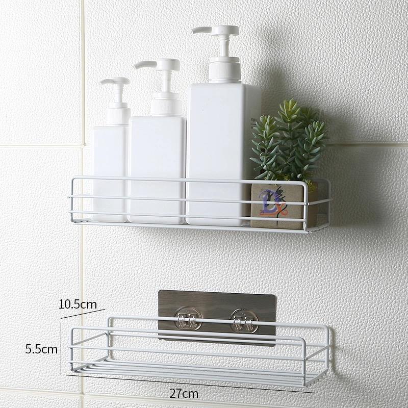 combo 2 Kệ Nhà Tắm Chữ Nhật Dán Tường Tiện Lợi, Giá Để Đồ Phòng Tắm Nhà Bếp Đa Năng Kèm miếng dán mã cns