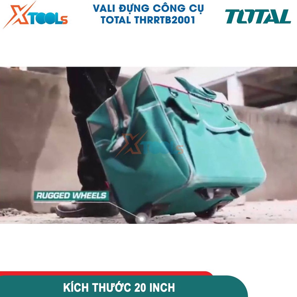Túi đựng dụng cụ TOTAL THRRTB2001, túi bên ngoài và nhiều túi bên trong, với tay kéo kính thiên văn -CHÍNH HÃNG-XTOOLS