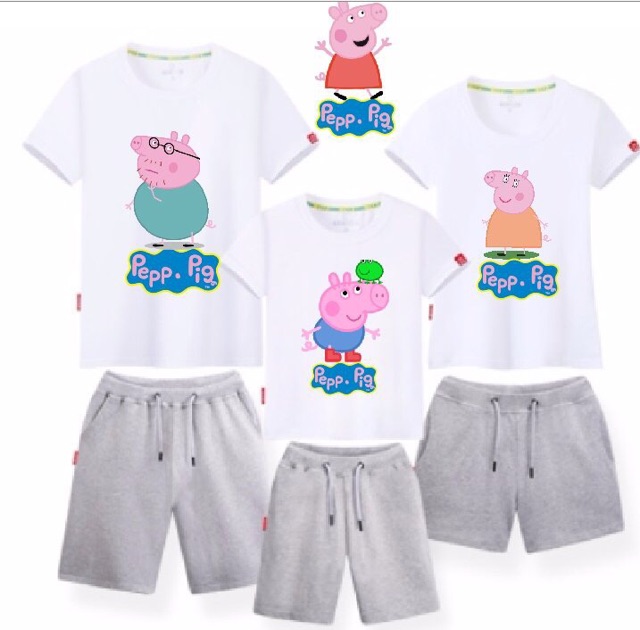 Áo gia đình Heo peppa cotton loại 1 đủ màu đủ size 5-110kg