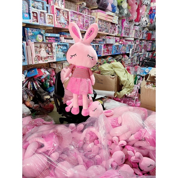 Gấu bông thỏ Hồng, thỏ đầm ngủ siêu đáng yêu