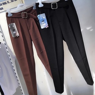 Quần baggy vải liền đai