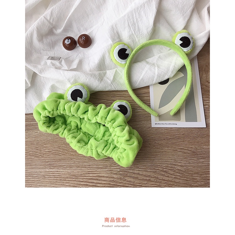 Băng Đô Cài Tóc Rửa Mặt Hình Chú Ếch Vui Nhộn Dễ Thương