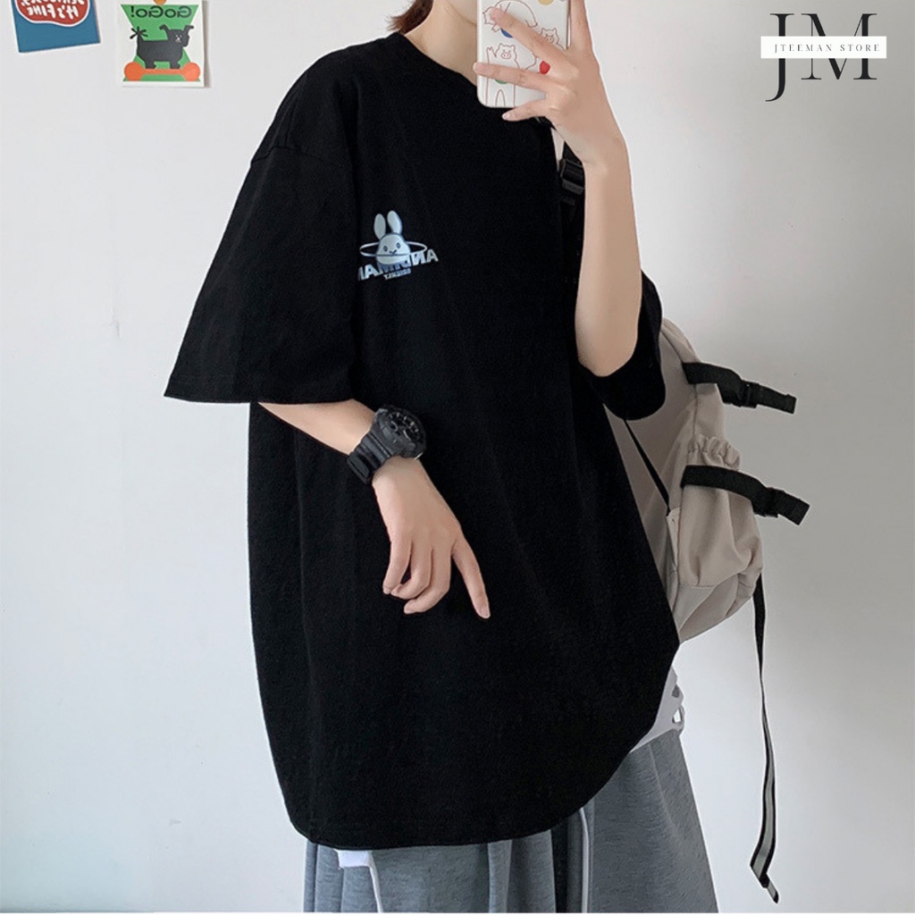 Áo thun Unisex tay lỡ form rộng in hình mặt trăng, áo phông nam nữ Freesize vải Cotton cao cấp tay lửng JTeeMan - JT30 | BigBuy360 - bigbuy360.vn