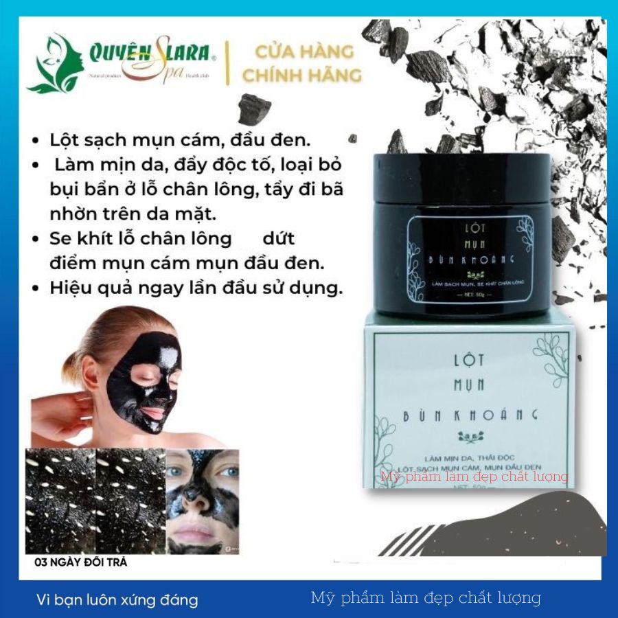 Lột mụn bùn khoáng Quyên lara, lột mụn đầu đen mụn cám