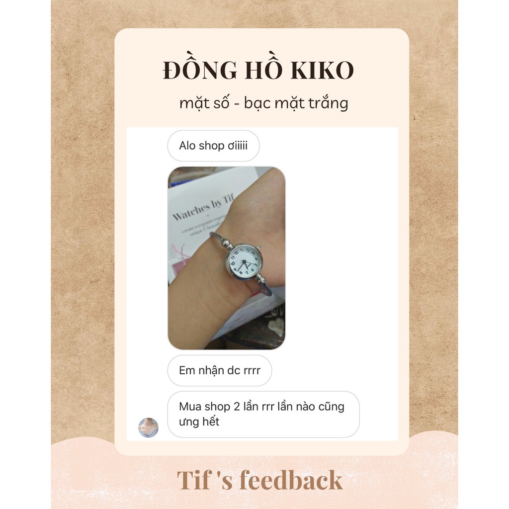 Đồng hồ nữ mặt tròn kiêm lắc tay bạc KIKO mặt trắng đồng hồ nữ mặt nhỏ size 22mm Watchesbytif đi học đi chơi | BigBuy360 - bigbuy360.vn