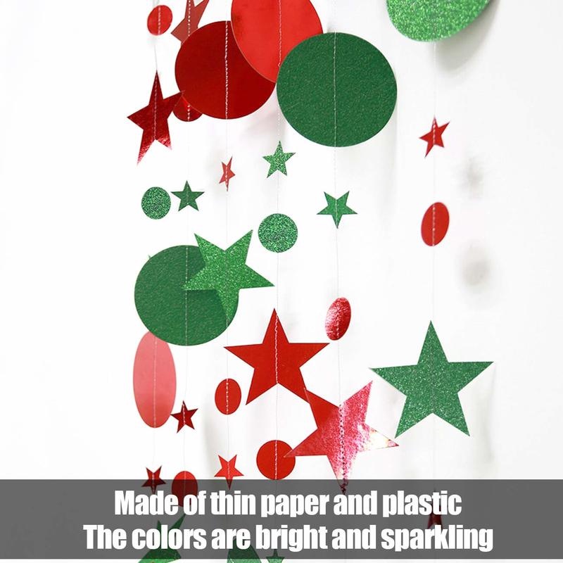 Dây treo trang trí giáng sinh hình ngôi sao xanh và đỏ độc đáo