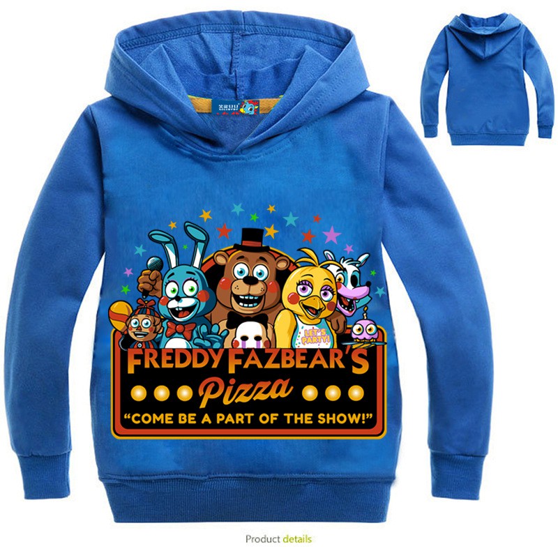 Áo hoodie tay dài phong cách game Five Night at Freddy cho bé trai