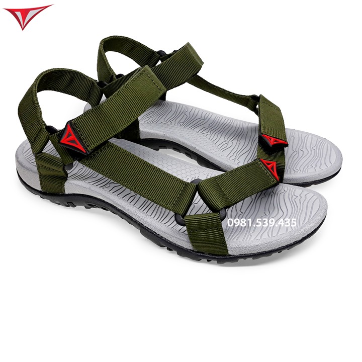 [Fullbox] Dép Quai Hậu Sandal Việt Thủy Hai Quai Chéo Nam Xanh Rêu - VT8