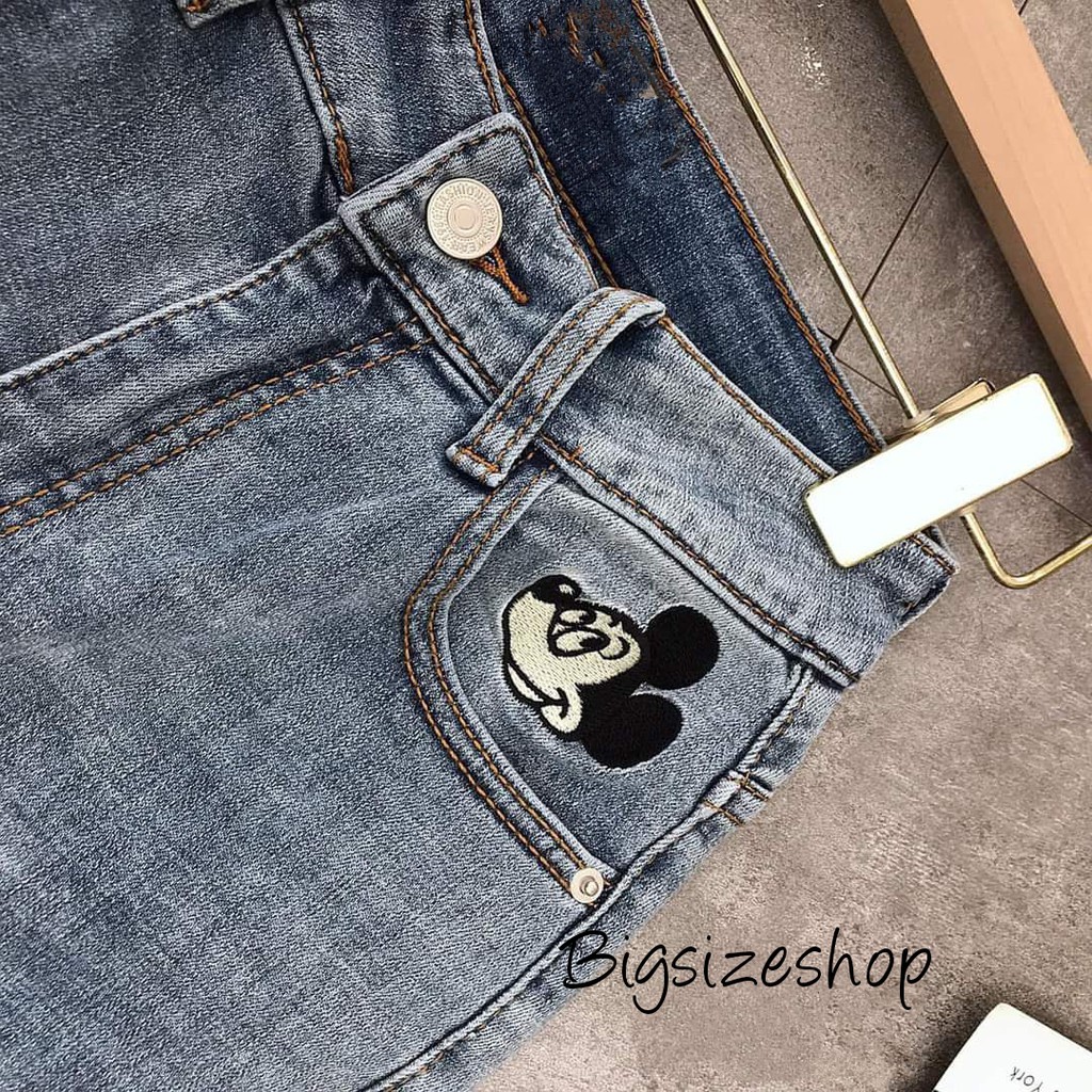 (50-95kg) Quần jean Mickey bigsize hợp thời trang,style trẻ trung năng động