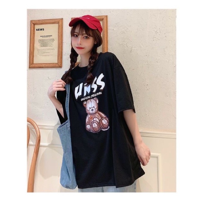 Áo Thun Unisex GẤU UNISS G490, Tay Lỡ Form Rộng