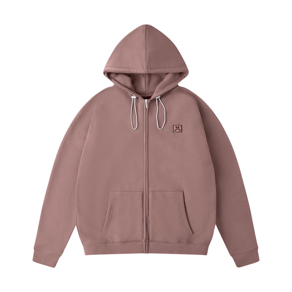 HOODIE FULLZIP &quot;STORY&quot; OYSTER COGNAC SACHET PLACID MOSAIC CORNNY