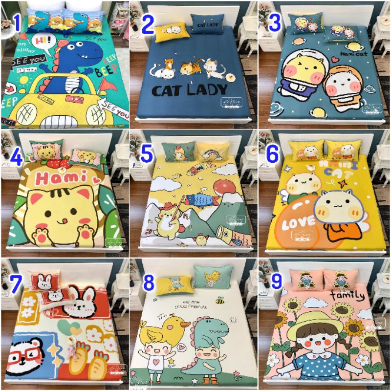 Bộ ga gối cotton 100% màu hoạt hình 3d cho bé Dreamhomebedding | BigBuy360 - bigbuy360.vn