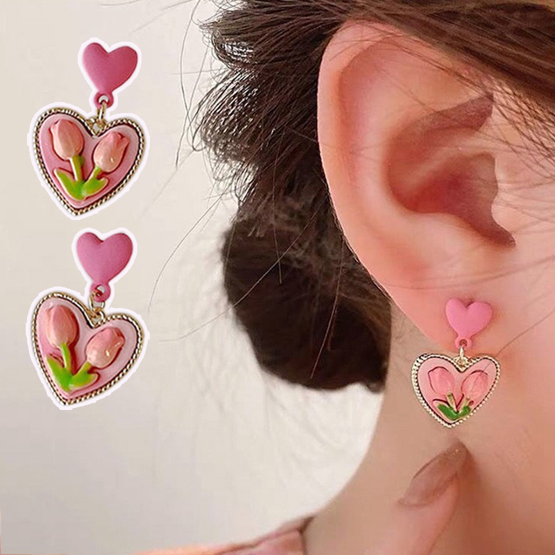 Vòng cổ Mặt Hoa Tulip Đính Ngọc Trai Thời Trang Cho Nữ