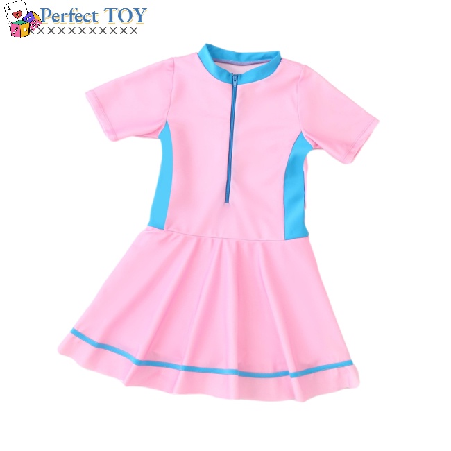 Đồ Bơi Một Mảnh Tay Ngắn Cho Bé Gái Từ 3-11 Tuổi