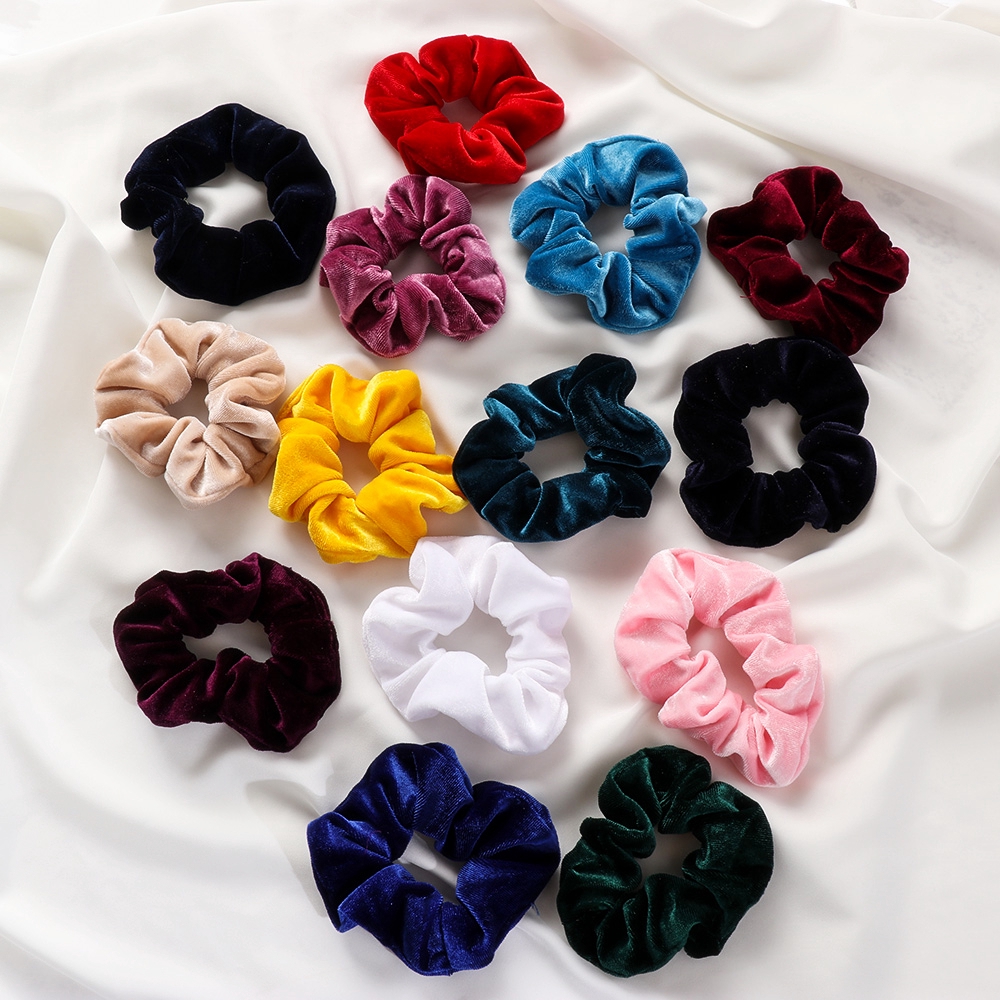 DIAOCHANO Women Girls Hair Accessories  Ponytail Holder Mixed Colors Vintage Hair Scrunchie