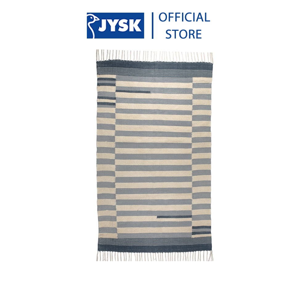 Thảm bếp | JYSK storborre | cotton/ polyester | họa tiết trắng đen | R80xD200cm