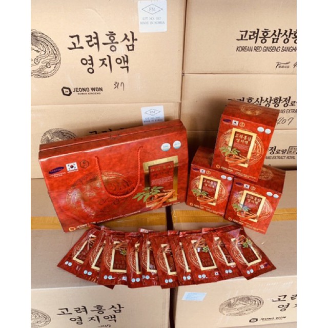 Nước Hồng Sâm Linh Chi Hàn Quốc JeongWon hộp 30 gói