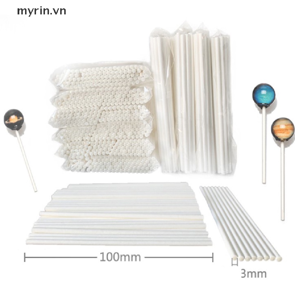 Set 100 Que Giấy Trơn Màu Làm Kẹo Mút DIY