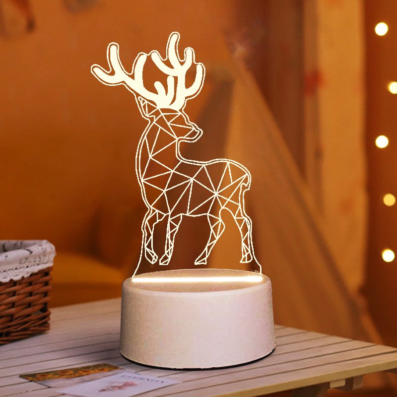 Đèn Ngủ 3D để bàn trang trí dễ thương bóng Led decor phòng ngủ cute 2 chế độ sáng cắm điện trực tiếp