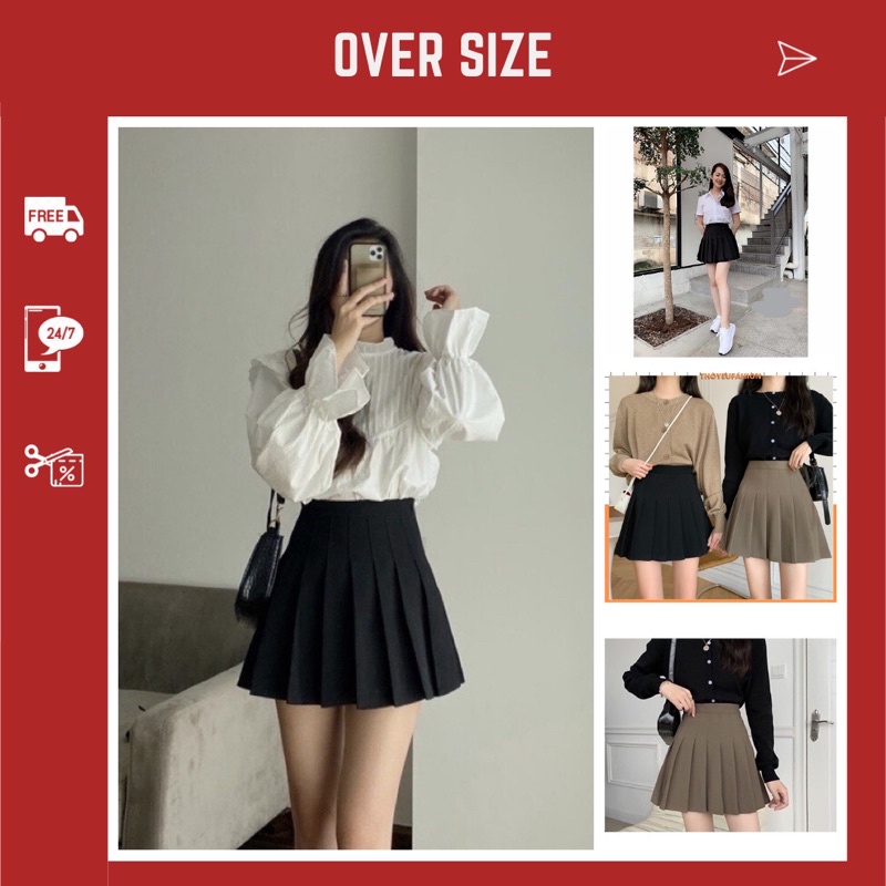 chân váy xếp ly Tennis dáng ngắn siêu hot chân váy xếp li dáng xoè thời trang nữ OVERSIZE