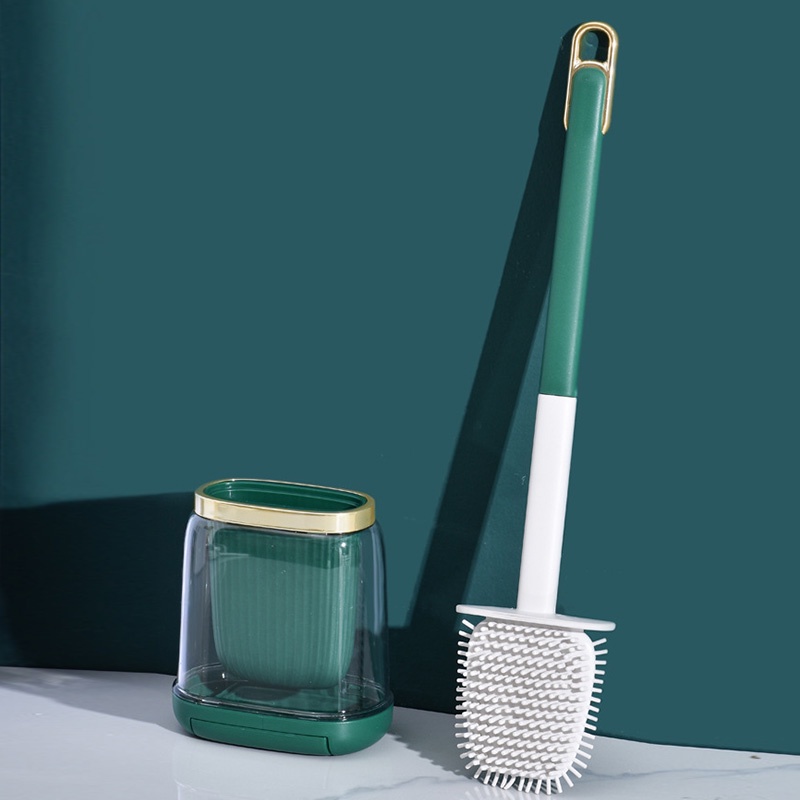 Only HOUSE Bộ Bàn Chải Vệ Sinh toilet Tay Cầm Dài Bằng silicone Không Cần Khoan