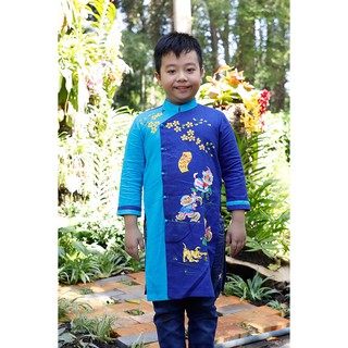 Rập áo dài bé trai 1-8T