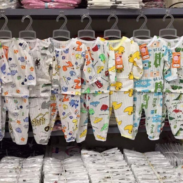 Combo 5bộ cotton giấy dài tay cho bé.