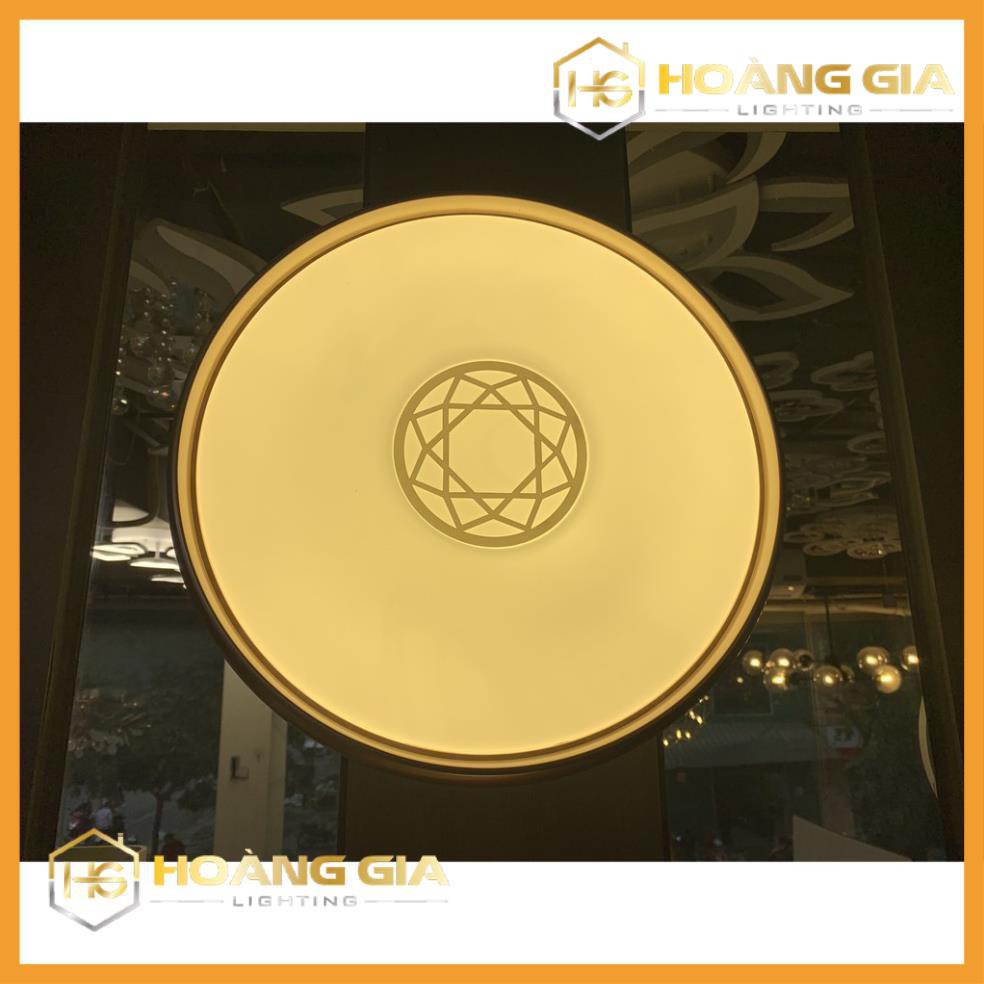 Đèn Led Trang Trí, Đèn Ốp Trần - Phòng Khách Chất liệu cao cấp 3 chế độ sáng - Viền Vàng sang trọng