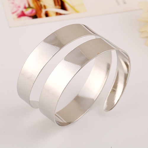 Vòng đeo bắp tay chất liệu hợp kim mạ vàng / bạc kiểu dáng đơn giản thời trang cho nữ