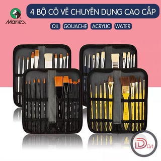 BỘ CỌ VẼ MÀU NƯỚC/GOUACHE/ACRYLIC/SƠN DẦU MARIE'S CAO CẤP KÈM TÚI ĐỰNG
