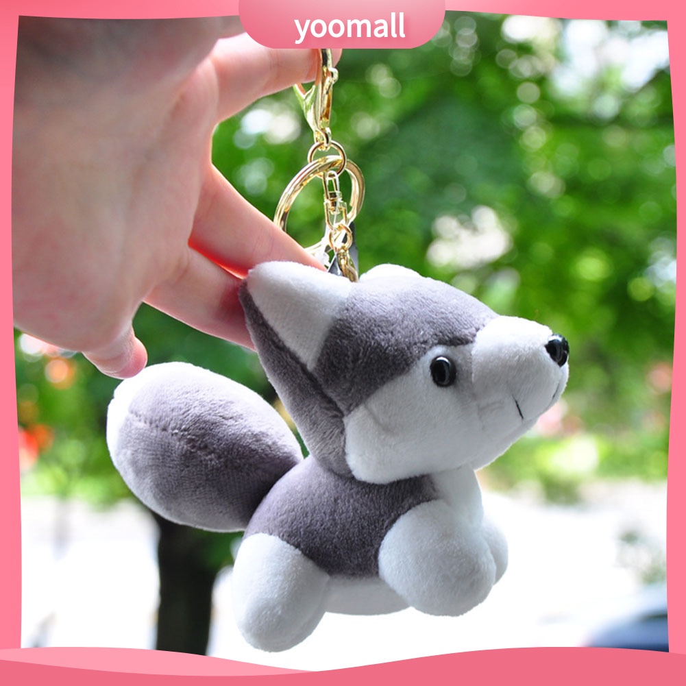 Móc khóa cún Husky nhồi bông đáng yêu xinh xắn