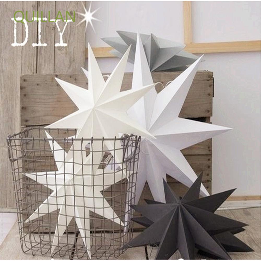Bộ 2 đèn lồng giấy hình ngôi sao 3D trang trí nhà cửa/tiệc tùng/tiệc tùng/cây thông Noel dài 30cm 12"