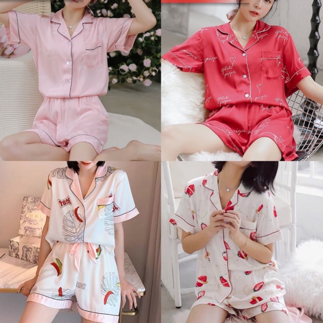 [Mã SMA071008 hoàn 10K xu đơn 0Đ] Bộ đồ pijama lụa cao cấp❣️bộ ngủ lụa quần dài-áo cộc (tơ lụa Quảng Châu) | BigBuy360 - bigbuy360.vn