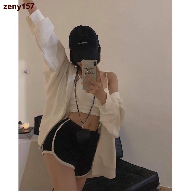 ✷㍿zeny157Set đồ 🌸 Set 3 món hoodie và áo hai dây và quần PHULA tay phồng form rộng chất nỉ tàu dành cho nữ có dây kéo U | BigBuy360 - bigbuy360.vn