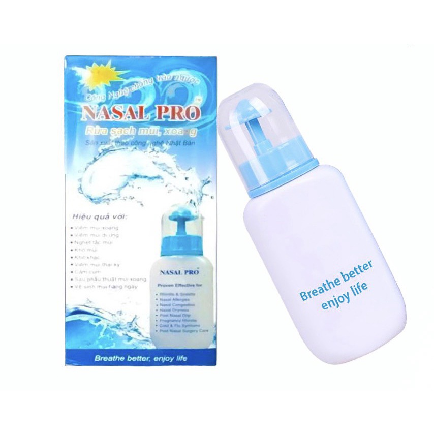 Bình rửa mũi Nasal Pro  có van thông khí giúp ngăn ngừa chất lỏng chảy ngược, dùng được cho cả người lớn và trẻ nhỏ