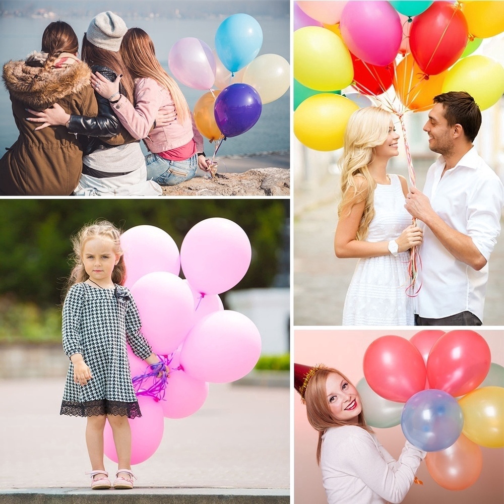 Set 50 bóng bay cao su ánh ngọc trai chất lượng cao 12 inch 2.8gm dùng trang trí tiệc cưới / sinh nhật