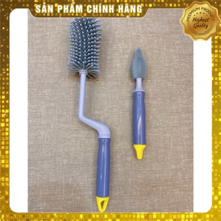 Cọ bình sữa núm ti silicon 3 chi tiết cao cấp