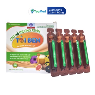 Cao lá Thường xuân Tỏi đen Chanh đào Mật ong chữa ho, long đờm, khò khè hiệu quả - Hộp 20 ống uống