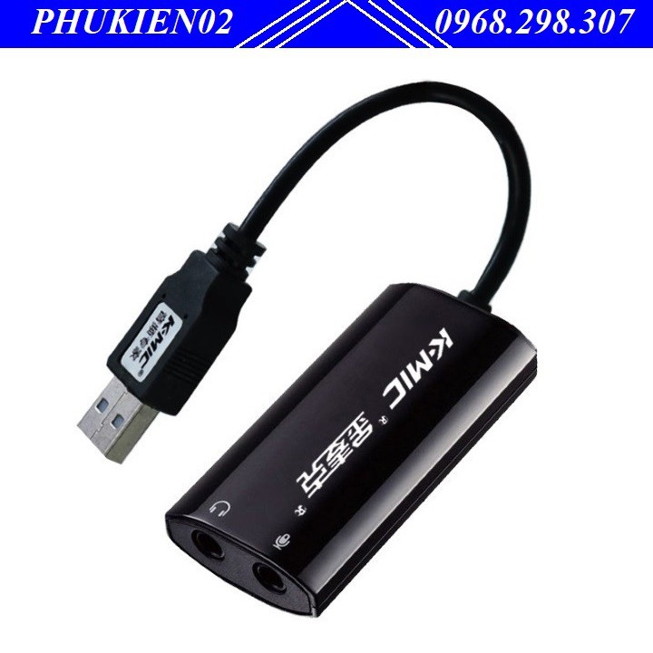 Usb sound card K-Mic 720 có dây cao cấp - Hỗ trợ âm thanh 16bit/48kHz