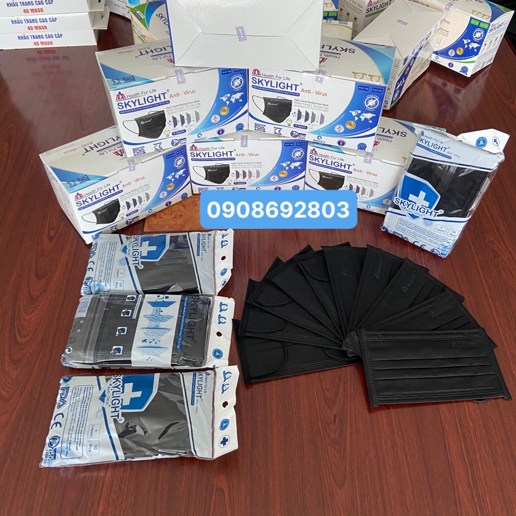 KHẨU TRANG Y TẾ KHÁNG KHUẨN , 4 LỚP SKYLIGHT / HỘP 50 CÁI | BigBuy360 - bigbuy360.vn