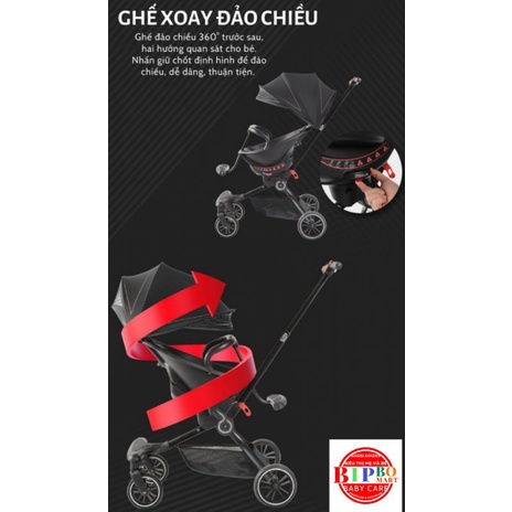 (MẪU MỚI NHẤT)XE ĐẨY V8 2 CHIỀU GẤP GỌN BAOBAOHAO V8 - VPRO CHO BÉ CÓ CHỂ ĐỘ NGẢ LƯNG PHIÊN BẢN 2021 