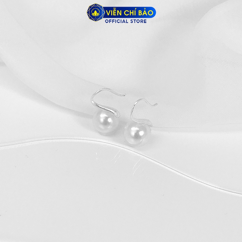 Bông tai bạc nữ móc câu hạt châu chất liệu bạc 925 thời trang phụ kiện trang sức nữ Viễn Chí Bảo B400261