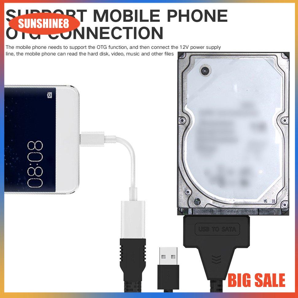 【SUN】Hard Drive Converter Dual USB3.0 2.0 To SATA Adapter Powered Adapters Cables