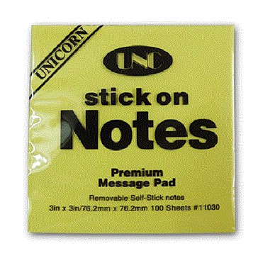 Giấy note 3x3  UNC vàng - Xấp
