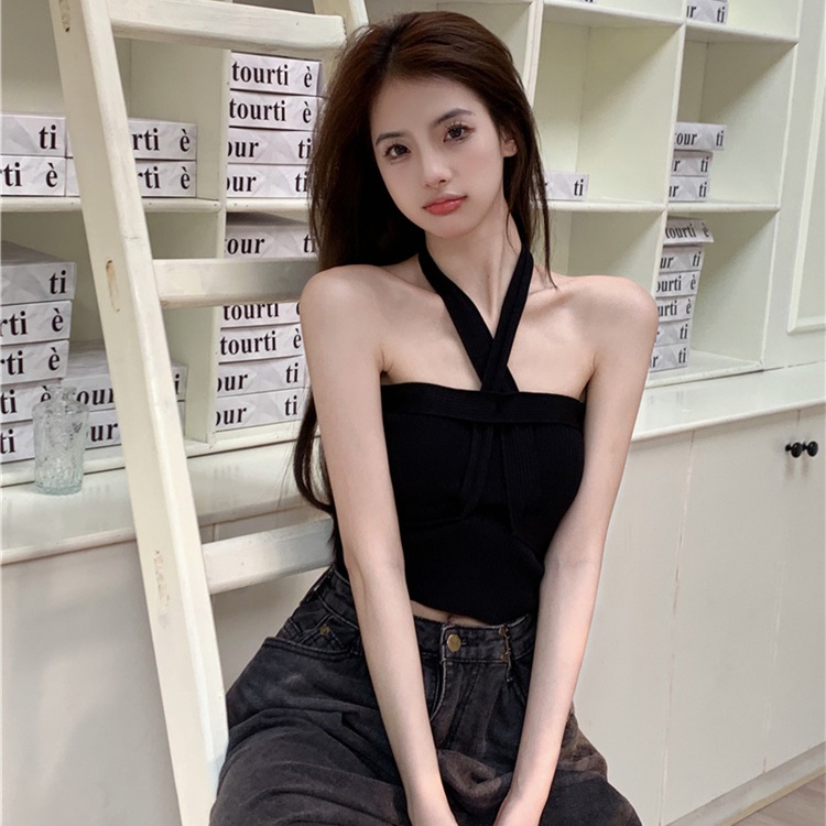 Áo Hai Dây Dáng Ngắn Màu Hồng Thời Trang Mùa Hè 2022 Mới Cho Nữ