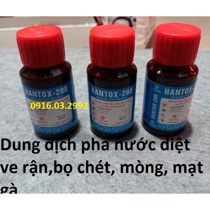 Dạng lỏng pha nước Hantox 200 xử lý rận bọ chét ruồi muỗi