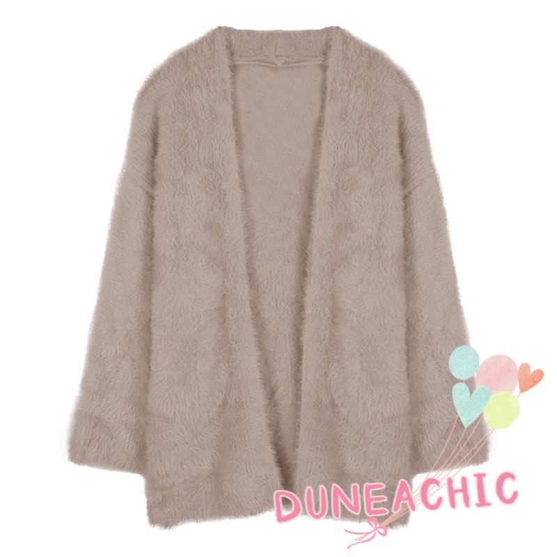 DUNEA Áo Khoác Cardigan Dài Tay Dáng Rộng Thời Trang Dành Cho Nữ