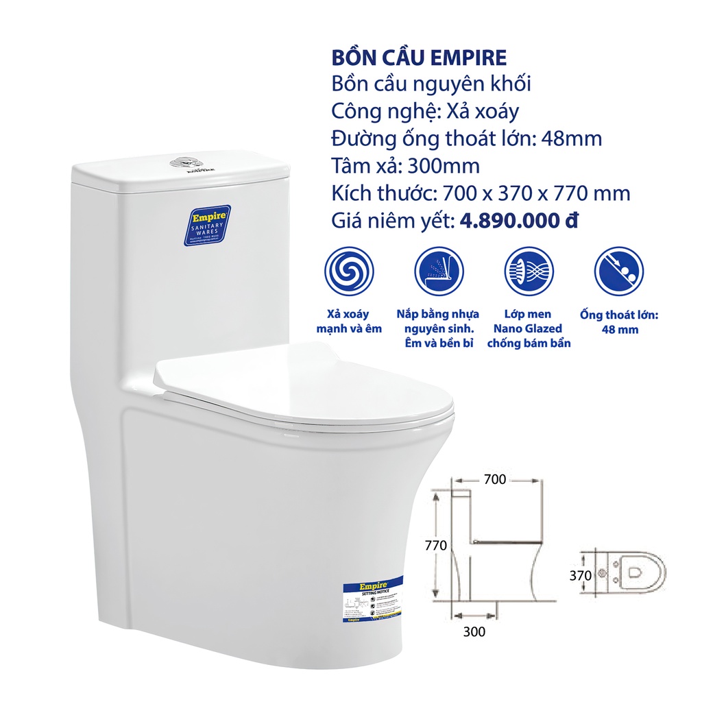 Bồn cầu cao cấp EMPIRE EPVS_C002