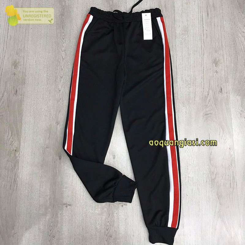 Quần thể dục jogger nữ sọc đỏ trắng mẫu 19 size s, m màu đen MT786 thần thánh chuẩn store hàn quốc freeship 50k